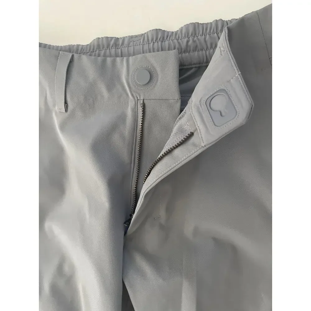 Lululemon Fixed Waist Pants Men 31 Gray Rain Hiking Elastic Waist Cargo Pockets